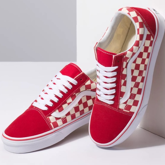 VANS PRIMARY CHECK OLD SKOOL RED/WHITE - Picture 9 of 10